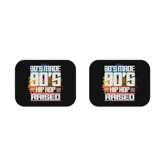 Retro 80s Hip Hop Car Mats - Stylish Rear Floor Mats for Music Lovers